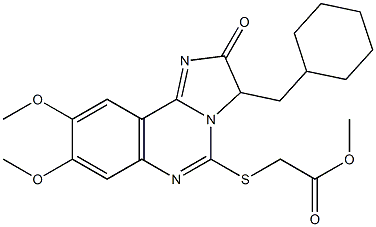 methyl 2-{[3-(cyclohexylmethyl)-8,9-dimethoxy-2-oxo-2,3-dihydroimidazo[1,2-c]quinazolin-5-yl]sulfanyl}acetate 化学構造式