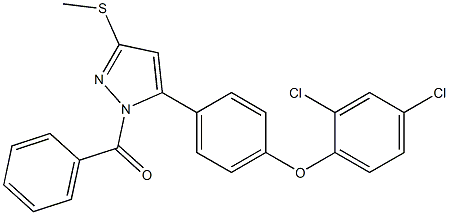 [5-[4-(2,4-dichlorophenoxy)phenyl]-3-(methylthio)-1H-pyrazol-1-yl](phenyl)m ethanone Struktur