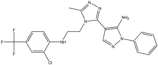 4-(4-{2-[2-chloro-4-(trifluoromethyl)anilino]ethyl}-5-methyl-4H-1,2,4-triazol-3-yl)-1-phenyl-1H-pyrazol-5-amine