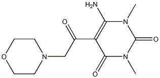 6-amino-1,3-dimethyl-5-(2-morpholinoacetyl)-2,4(1H,3H)-pyrimidinedione,,结构式