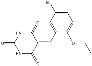 5-(5-bromo-2-ethoxybenzylidene)hexahydropyrimidine-2,4,6-trione 化学構造式