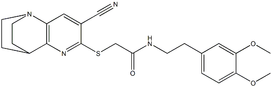  2-{[4-cyano-1,6-diazatricyclo[6.2.2.0~2,7~]dodeca-2(7),3,5-trien-5-yl]sulfanyl}-N-(3,4-dimethoxyphenethyl)acetamide