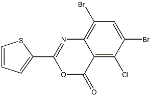 6,8-dibromo-5-chloro-2-(2-thienyl)-4H-3,1-benzoxazin-4-one Structure