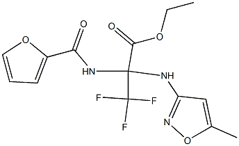 ethyl 3,3,3-trifluoro-2-[(2-furylcarbonyl)amino]-2-[(5-methyl-3-isoxazolyl)amino]propanoate Structure