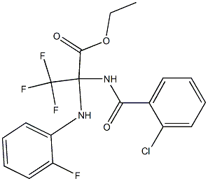 ethyl 2-[(2-chlorobenzoyl)amino]-3,3,3-trifluoro-2-(2-fluoroanilino)propanoate 结构式