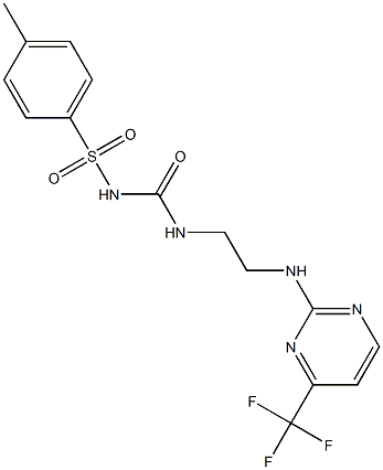 2-({2-[({[(4-methylphenyl)sulfonyl]amino}carbonyl)amino]ethyl}amino)-4-(trifluoromethyl)pyrimidine,,结构式