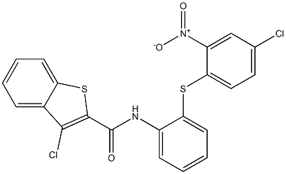N2-{2-[(4-chloro-2-nitrophenyl)thio]phenyl}-3-chlorobenzo[b]thiophene-2-carboxamide Struktur