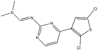 N'-[4-(2,5-dichloro-3-thienyl)pyrimidin-2-yl]-N,N-dimethyliminoformamide Struktur