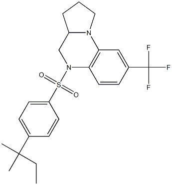 5-{[4-(tert-pentyl)phenyl]sulfonyl}-8-(trifluoromethyl)-1,2,3,3a,4,5-hexahydropyrrolo[1,2-a]quinoxaline Struktur