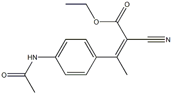 ethyl 3-[4-(acetylamino)phenyl]-2-cyanobut-2-enoate 化学構造式