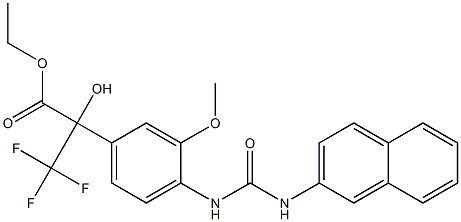 ethyl 3,3,3-trifluoro-2-hydroxy-2-(3-methoxy-4-{[(2-naphthylamino)carbonyl]amino}phenyl)propanoate Structure