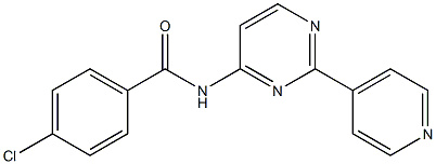 4-chloro-N-[2-(4-pyridinyl)-4-pyrimidinyl]benzenecarboxamide,,结构式