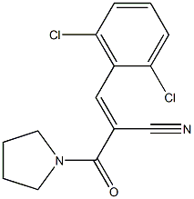 3-(2,6-dichlorophenyl)-2-(tetrahydro-1H-pyrrol-1-ylcarbonyl)acrylonitrile Struktur