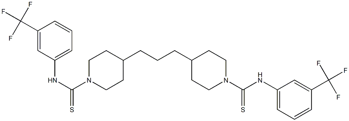 N1-[3-(trifluoromethyl)phenyl]-4-[3-(1-{[3-(trifluoromethyl)anilino]carbothioyl}-4-piperidyl)propyl]piperidine-1-carbothioamide 化学構造式