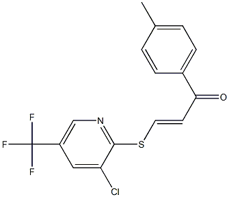 3-{[3-chloro-5-(trifluoromethyl)-2-pyridyl]thio}-1-(4-methylphenyl)prop-2-en-1-one Struktur