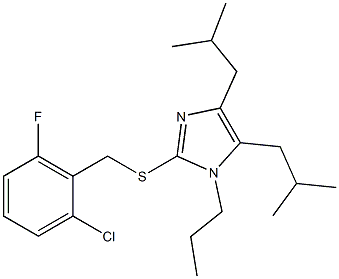 2-[(2-chloro-6-fluorobenzyl)sulfanyl]-4,5-diisobutyl-1-propyl-1H-imidazole Structure