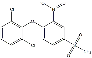 4-(2,6-dichlorophenoxy)-3-nitrobenzene-1-sulfonamide Struktur
