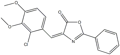 4-(2-chloro-3,4-dimethoxybenzylidene)-2-phenyl-4,5-dihydro-1,3-oxazol-5-one,,结构式