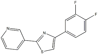 4-(3,4-difluorophenyl)-2-(3-pyridyl)-1,3-thiazole,,结构式