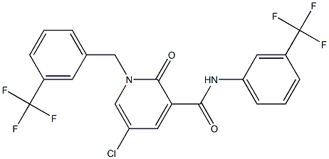 5-chloro-2-oxo-1-[3-(trifluoromethyl)benzyl]-N-[3-(trifluoromethyl)phenyl]-1,2-dihydro-3-pyridinecarboxamide 结构式