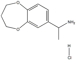 1-(3,4-dihydro-2H-1,5-benzodioxepin-7-yl)ethanamine hydrochloride 化学構造式