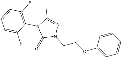 4-(2,6-difluorophenyl)-5-methyl-2-(2-phenoxyethyl)-2,4-dihydro-3H-1,2,4-triazol-3-one 化学構造式