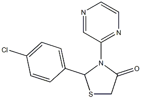 2-(4-chlorophenyl)-3-(2-pyrazinyl)-1,3-thiazolan-4-one Structure