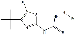 N-[5-bromo-4-(tert-butyl)-1,3-thiazol-2-yl]guanidine hydrobromide 化学構造式