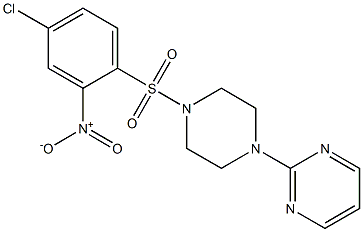 2-{4-[(4-chloro-2-nitrophenyl)sulfonyl]piperazino}pyrimidine Structure