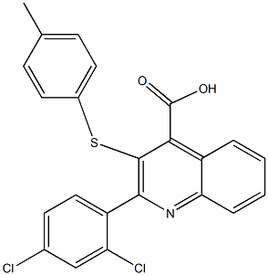 2-(2,4-dichlorophenyl)-3-[(4-methylphenyl)sulfanyl]-4-quinolinecarboxylic acid 化学構造式