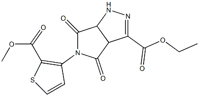 ethyl 5-[2-(methoxycarbonyl)-3-thienyl]-4,6-dioxo-1,3a,4,5,6,6a-hexahydropyrrolo[3,4-c] pyrazole-3-carboxylate Struktur