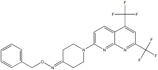 1-[5,7-bis(trifluoromethyl)[1,8]naphthyridin-2-yl]tetrahydro-4(1H)-pyridinone O-benzyloxime Structure