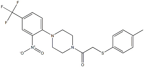 2-[(4-methylphenyl)thio]-1-{4-[2-nitro-4-(trifluoromethyl)phenyl]piperazino}ethan-1-one