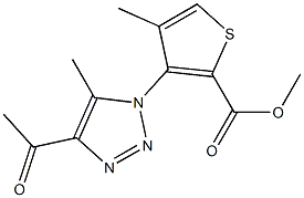 methyl 3-(4-acetyl-5-methyl-1H-1,2,3-triazol-1-yl)-4-methylthiophene-2-carboxylate 化学構造式