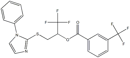 2,2,2-trifluoro-1-{[(1-phenyl-1H-imidazol-2-yl)sulfanyl]methyl}ethyl 3-(trifluoromethyl)benzenecarboxylate,,结构式