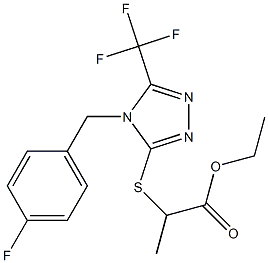 ethyl 2-{[4-(4-fluorobenzyl)-5-(trifluoromethyl)-4H-1,2,4-triazol-3-yl]sulfanyl}propanoate,,结构式