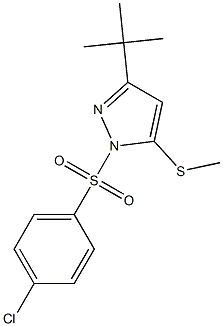 3-(tert-butyl)-1-[(4-chlorophenyl)sulfonyl]-5-(methylthio)-1H-pyrazole 化学構造式