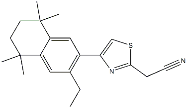 2-[4-(3-ethyl-5,5,8,8-tetramethyl-5,6,7,8-tetrahydronaphthalen-2-yl)-1,3-thiazol-2-yl]acetonitrile Structure