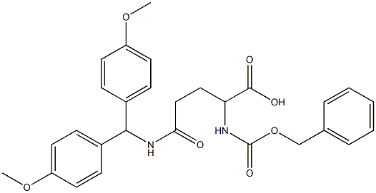 2-{[(benzyloxy)carbonyl]amino}-5-{[di(4-methoxyphenyl)methyl]amino}-5-oxopentanoic acid,,结构式