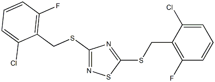 3,5-di[(2-chloro-6-fluorobenzyl)thio]-1,2,4-thiadiazole Struktur