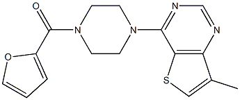 2-furyl[4-(7-methylthieno[3,2-d]pyrimidin-4-yl)piperazino]methanone 化学構造式