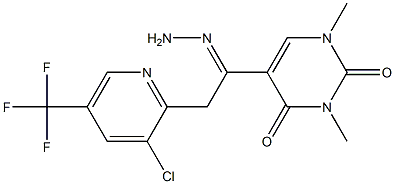 5-{2-[3-chloro-5-(trifluoromethyl)-2-pyridinyl]ethanehydrazonoyl}-1,3-dimethyl-2,4(1H,3H)-pyrimidinedione Structure