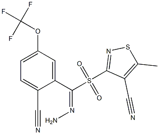 3-({cyano-2-[4-(trifluoromethoxy)phenyl]carbohydrazonoyl}sulfonyl)-5-methyl-4-isothiazolecarbonitrile