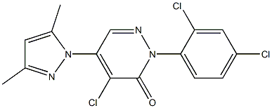 4-chloro-2-(2,4-dichlorophenyl)-5-(3,5-dimethyl-1H-pyrazol-1-yl)-2,3-dihydropyridazin-3-one|