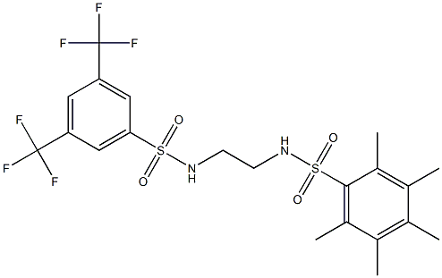 N1-[2-({[3,5-di(trifluoromethyl)phenyl]sulfonyl}amino)ethyl]-2,3,4,5,6-pentamethylbenzene-1-sulfonamide 结构式