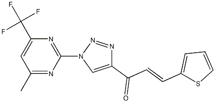 1-{1-[4-methyl-6-(trifluoromethyl)-2-pyrimidinyl]-1H-1,2,3-triazol-4-yl}-3-(2-thienyl)-2-propen-1-one|