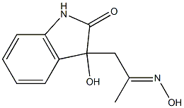 3-hydroxy-3-(2-hydroxyiminopropyl)indolin-2-one 化学構造式