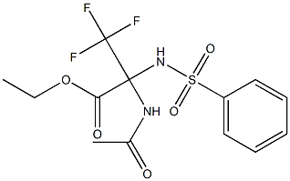 ethyl 2-(acetylamino)-3,3,3-trifluoro-2-[(phenylsulfonyl)amino]propanoate Structure