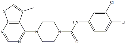 N1-(3,4-dichlorophenyl)-4-(5-methylthieno[2,3-d]pyrimidin-4-yl)piperazine-1-carboxamide Struktur