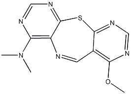 7-methoxy-N,N-dimethyldipyrimido[4,5-b:5,4-f][1,4]thiazepin-4-amine 化学構造式